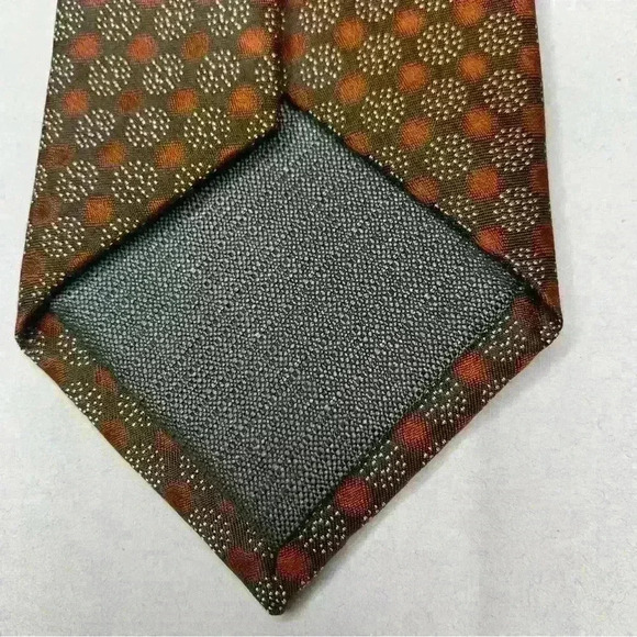 Awareness Kenneth Cole Men’s Tie 100% Silk. Brown & Orange Print. - Picture 2 of 8